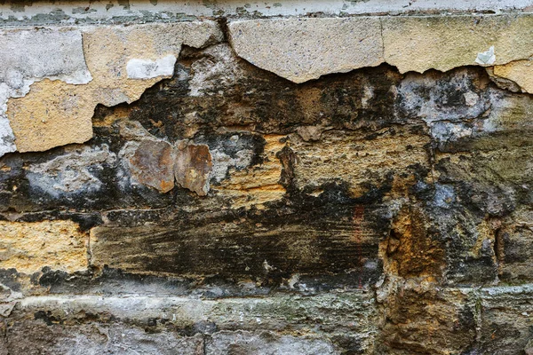 Alte Kunst Textur Aus Gips Ziegelwand Lackierte Schlecht Zerkratzte Oberfläche — Stockfoto