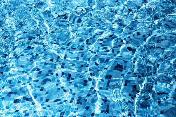 Splendente Sfondo Blu Acqua Con Increspature Moderna Piscina Alla Moda — Foto Stock