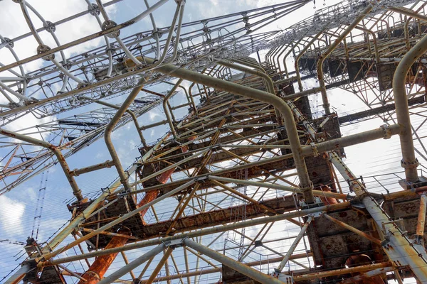 Campo Antena Grande Sistema Radar Soviético Duga Central Nuclear Chernobyl — Fotografia de Stock