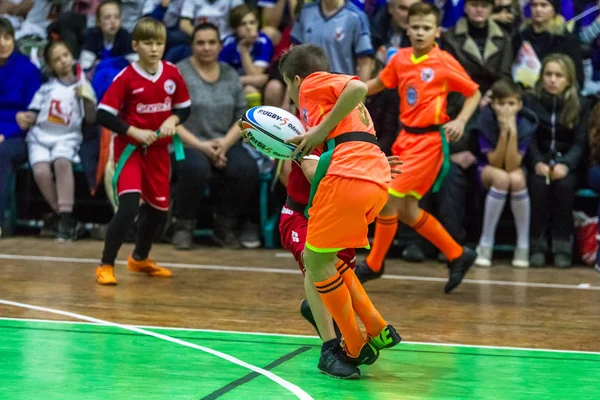 Odessa Ukraine Dezember 2018 Kleine Kinder Spielen Rugby Während Sie — Stockfoto