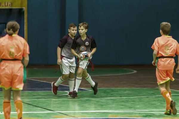 Odessa Ukraine Decemb 2018 Young Children Play Rugby While Playing — Stock Photo, Image