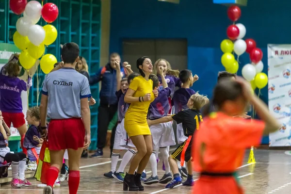 Odessa Ukraina Decemb 2018 Små Barn Spela Rugby Medan Spelar — Stockfoto