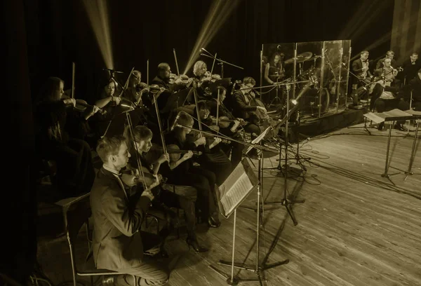 Odessa Ukraine Janvier 2019 Concert Orchestre Symphonique Sur Scène Musiciens — Photo