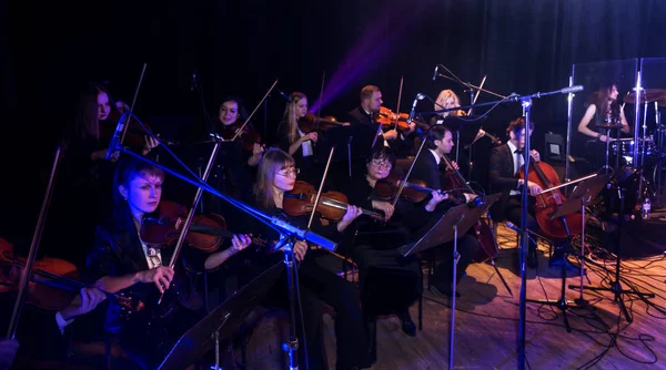 Οδησσός Ουκρανία Ιανουαρίου 2019 Συναυλία Συμφωνικής Ορχήστρας Στη Σκηνή Του — Φωτογραφία Αρχείου