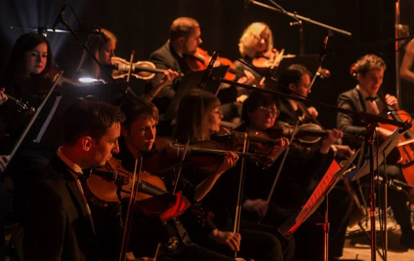 Odessa Ukraine Janeiro 2019 Concerto Orquestra Sinfônica Palco Teatro Músicos — Fotografia de Stock