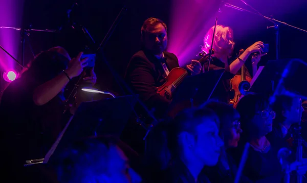 Οδησσός Ουκρανία Ιανουαρίου 2019 Συναυλία Συμφωνικής Ορχήστρας Στη Σκηνή Του — Φωτογραφία Αρχείου