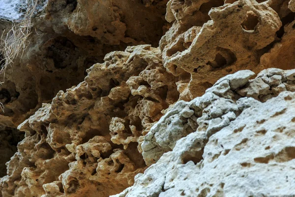 Fondo Pintoresco Superficie Colapsada Roca Caliza Formas Hermosas Abstractas Intemperie — Foto de Stock