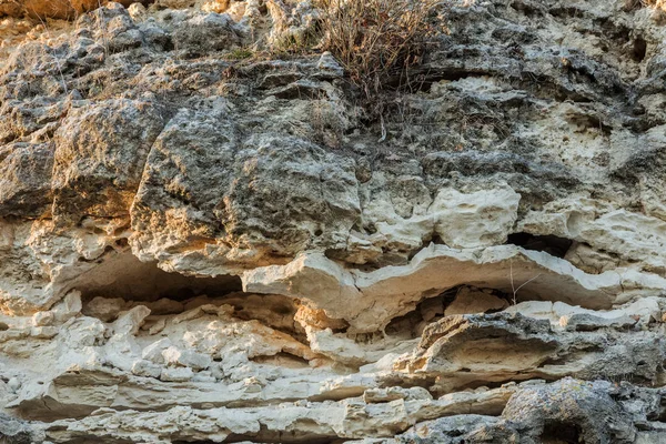 Schilderachtige Achtergrond Van Instortende Oppervlak Van Kalksteen Rots Abstracte Mooie — Stockfoto