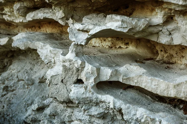 Schilderachtige Achtergrond Van Instortende Oppervlak Van Kalksteen Rots Abstracte Mooie — Stockfoto