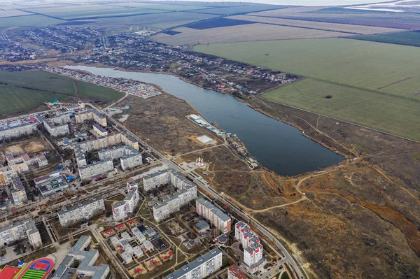 Пташиного Польоту Топ Фото Від Літаючих Drone Глобального Місто Южний — Безкоштовне стокове фото