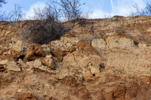 Jordskred Zon Svarta Havets Kust Rock Rock Skal Zonplanera Naturkatastrofer — Stockfoto