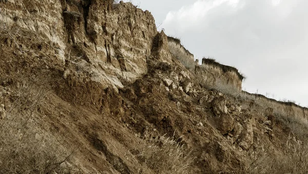 Aardverschuiving Zone Kust Van Zwarte Zee Rots Van Zee Rock — Stockfoto