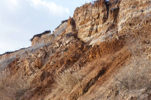 Aardverschuiving Zone Kust Van Zwarte Zee Rots Van Zee Rock — Stockfoto