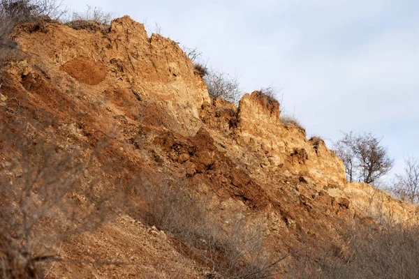 Földcsuszamlás Zóna Fekete Tenger Partján Sea Rock Shell Rock Zóna — Stock Fotó