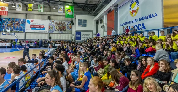 Odessa Ucraina Febbraio 2019 Tifosi Della Squadra Basket Gli Spettatori — Foto Stock