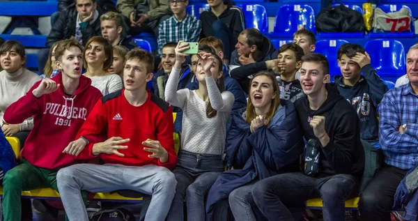 Odessa Ucraina Febbraio 2019 Tifosi Della Squadra Basket Gli Spettatori — Foto Stock