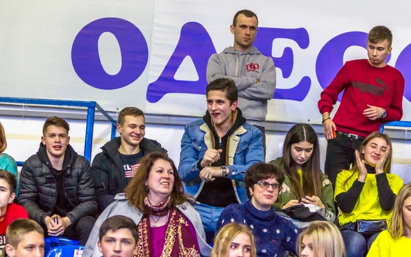 Odessa Ukraine Februar 2019 Fans Der Basketballmannschaft Und Zuschauer Auf — Stockfoto