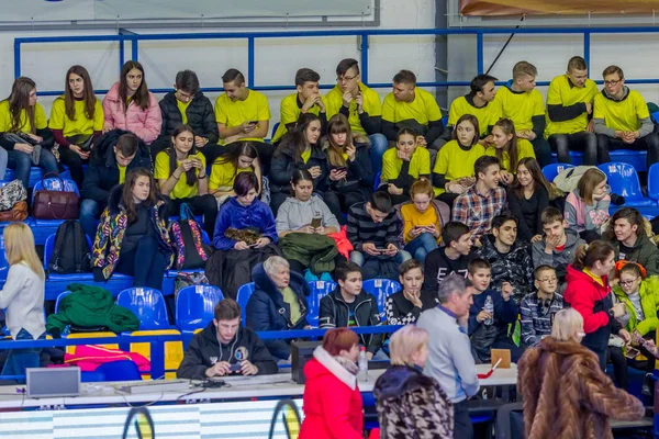 Odessa Ukraina Febr 2019 Fans Basketlag Och Åskådare Står Känslomässigt — Stockfoto