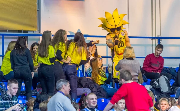 Odessa Ucraina Febbraio 2019 Tifosi Della Squadra Basket Gli Spettatori — Foto Stock