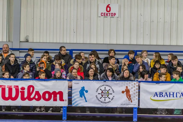 Odessa Ucraina Febbraio 2019 Tifosi Della Squadra Basket Gli Spettatori — Foto Stock