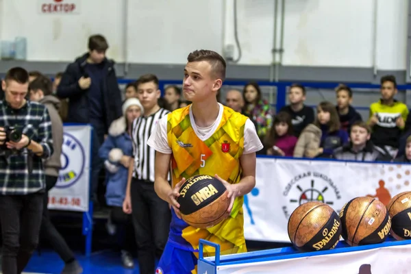 Odessa Ucrânia Fevereiro 2019 Liga Escola Basquete Infantil Férias Esportivas — Fotografia de Stock