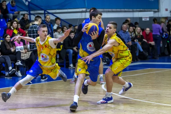 Odessa Ukraina Feb 2019 Skola Idrottsliga Holiday Barns Basketligan Tonåringar — Stockfoto