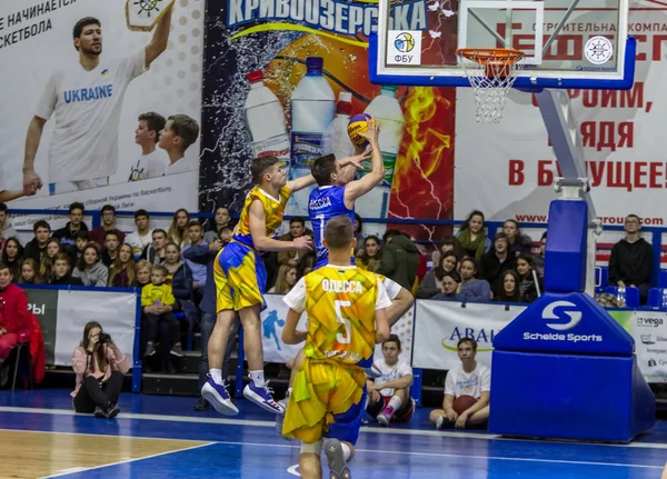 Oděsa Ukrajina Únor 2019 Sportovní Svátek Dětí Školní Basketbalové Ligy — Stock fotografie