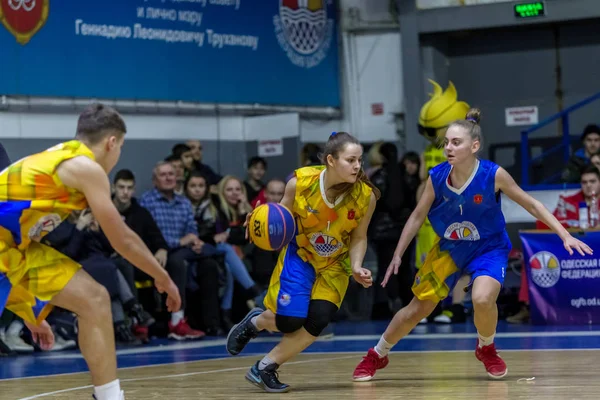 Odessa Ukraine Feb 2019 Sporting Holiday Children Basketball School League — Stock Photo, Image