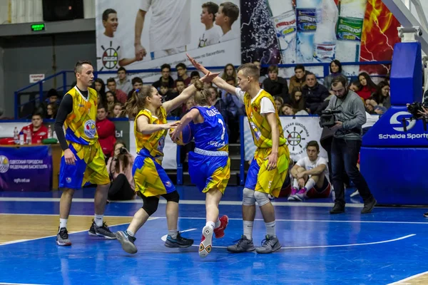 Odessa Ucrânia Fevereiro 2019 Liga Escola Basquete Infantil Férias Esportivas — Fotografia de Stock
