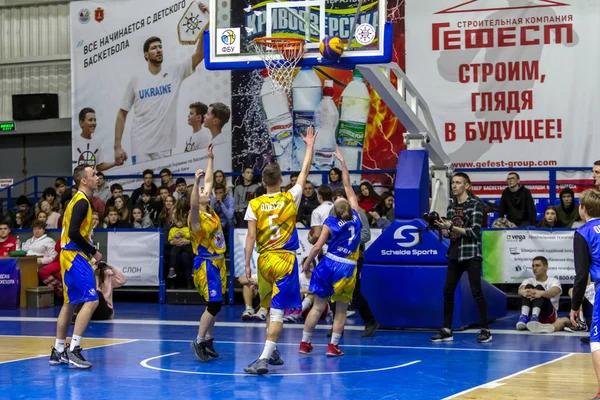 Odessa Ucrânia Fevereiro 2019 Liga Escola Basquete Infantil Férias Esportivas — Fotografia de Stock