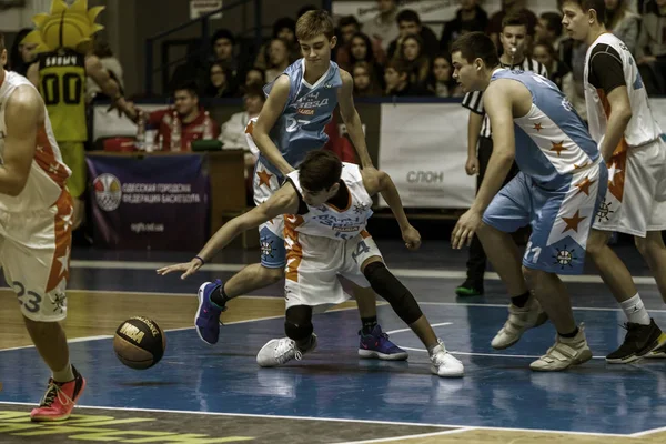 Odessa Ucrânia Fevereiro 2019 Liga Escola Basquete Infantil Férias Esportivas — Fotografia de Stock