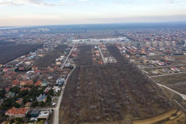 Hava panoramik deniz yazlık yerleşim. Deniz yazlık Köyü, sahil heyelan bölgesinde güçlendirilmesi satır Üstten Görünüm