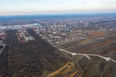 Hava panoramik deniz yazlık yerleşim. Deniz yazlık Köyü, sahil heyelan bölgesinde güçlendirilmesi satır Üstten Görünüm