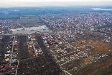 Hava panoramik deniz yazlık yerleşim. Deniz yazlık Köyü, sahil heyelan bölgesinde güçlendirilmesi satır Üstten Görünüm