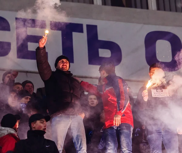 Odessa Ukraine Março 2019 Multidões Fãs Nas Arquibancadas Estádio Futebol — Fotografia de Stock