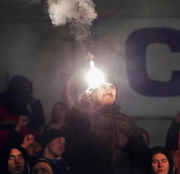 Odessa Ukraine March 2019 Crowds Fans Stands Football Stadium Match — Stock Photo, Image