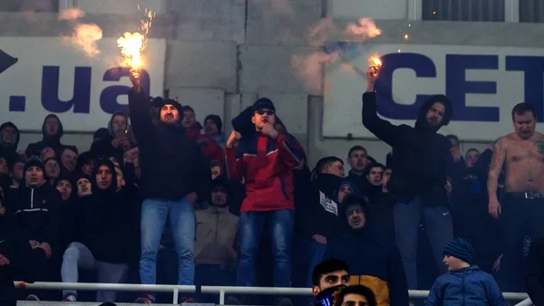 Odessa Ukraine Mars 2019 Massor Fans Läktarna Fotbollsstadion Matchen Shakhtar — Stockfoto