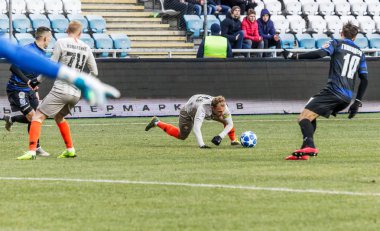 Odessa, Ukrayna - 2 Mart 2019: Shakhtar Donetsk - Chernomorets Odessa, futbol oyuncuları. Ukrayna Premier Ligi yoğun oyunu