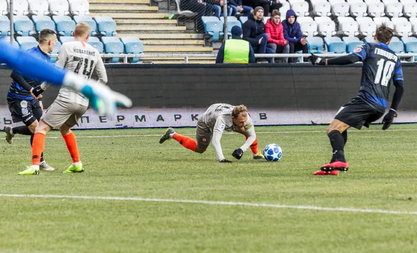 Odessa, Ukrayna - 2 Mart 2019: Shakhtar Donetsk - Chernomorets Odessa, futbol oyuncuları. Ukrayna Premier Ligi yoğun oyunu