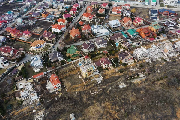 Erdrutsch Durch Hurrikan Regenfälle Zerstörte Teure Hütten Und Häuser Zerstörtes — Stockfoto