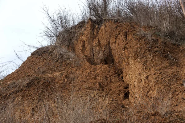 Glissement Terrain Causé Par Les Pluies Ouragan Détruit Des Chalets — Photo