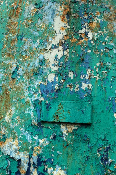 Іржава Металева Стіна Старий Залізний Лист Покритий Іржею Різнокольоровою Фарбою — стокове фото