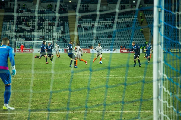Odessa, Ukrayna - 2 Mart 2019: Shakhtar Donetsk - Chernomorets Odessa, futbol oyuncuları. Ukrayna Premier Ligi yoğun oyunu