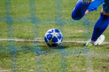 Odessa, Ukrayna - 2 Mart 2019: Shakhtar Donetsk - Chernomorets Odessa, futbol oyuncuları. Ukrayna Premier Ligi yoğun oyunu