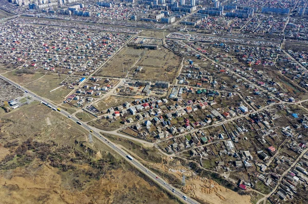 Widok Góry Przybrzeżnymi Rezerwatu Ujście Kuyalnik Odessa Ukraina Widok Lotu — Darmowe zdjęcie stockowe