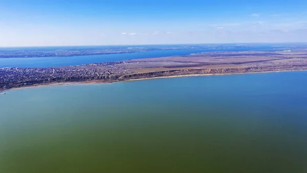 Felülnézete Part Menti Övezet Ökológiai Tartalék Kuyalnik Torkolat Odessa Ukrajna — Stock Fotó