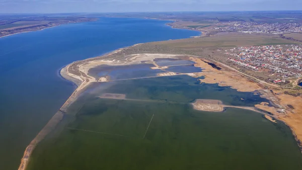 Vedere Sus Zonei Coastă Estuarului Rezervației Ecologice Kuyalnik Odessa Ucraina — Fotografie de stoc gratuită