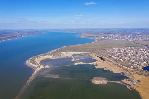 Top View Coastal Zone Organic Reserve Kuyalnik Estuary Odessa Ukraina — kuvapankkivalokuva