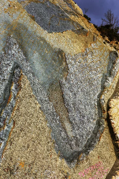 Σχιστόλιθος Βουνά Τσιμέντου Λάκκους Υφή Του Τοίχου Πετρών Μεγάλη Πέτρα — Φωτογραφία Αρχείου