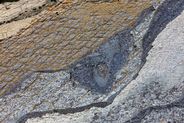 Σχιστόλιθος Βουνά Τσιμέντου Λάκκους Υφή Του Τοίχου Πετρών Μεγάλη Πέτρα — Φωτογραφία Αρχείου